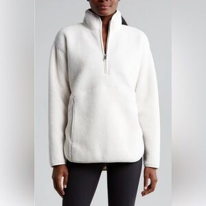 Zella Cream Fleece Quarter-Zip Pullover